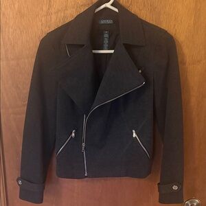 Lauren Ralph Lauren Dark Grey Classic Bomber Jacket